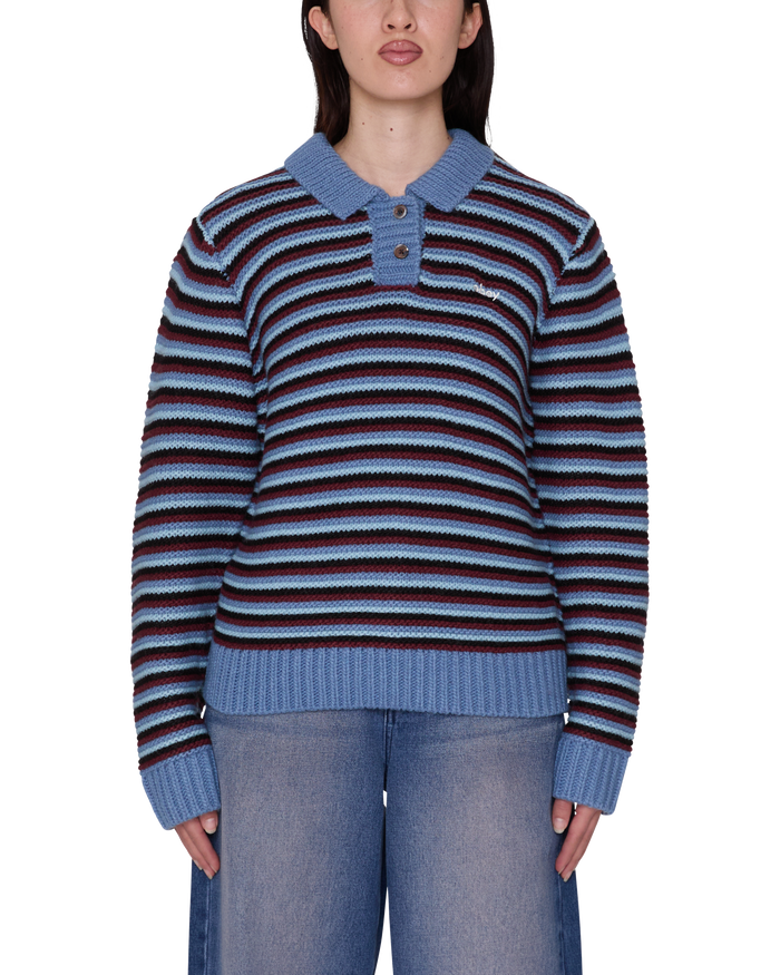 COLETTE POLO SWEATER - CORONET BLUE MULTI