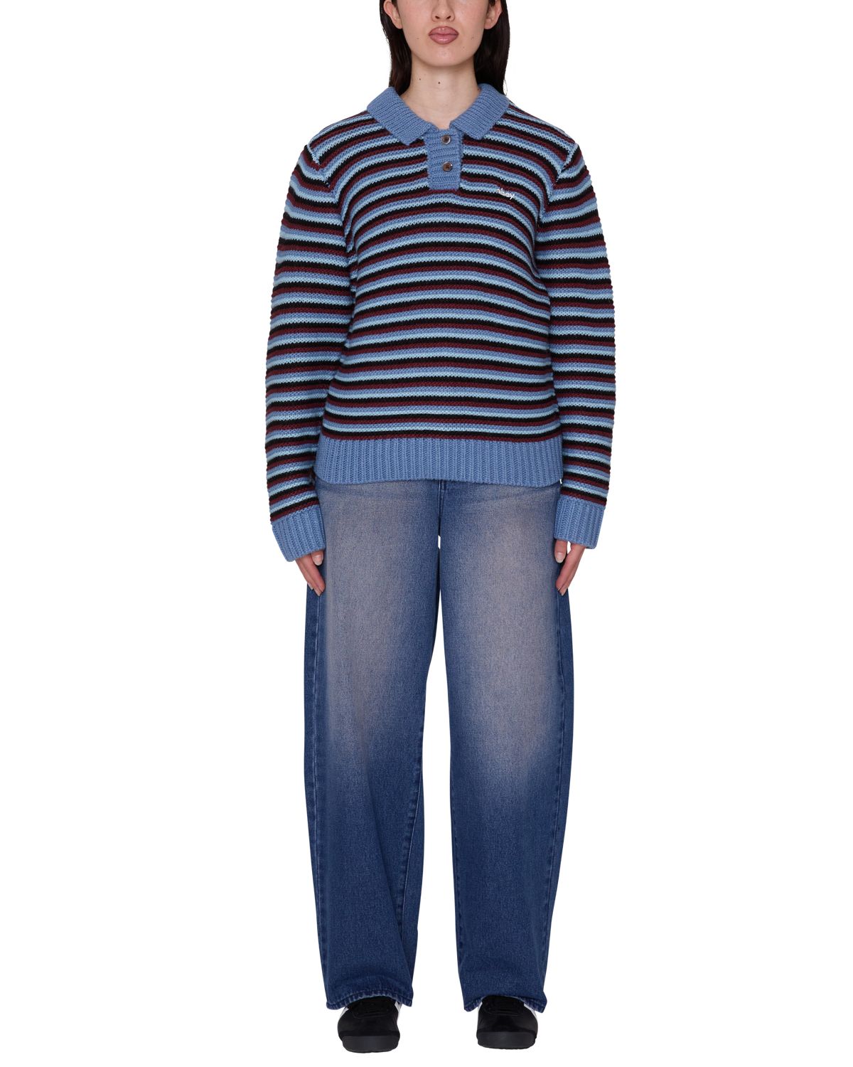 COLETTE POLO SWEATER - CORONET BLUE MULTI