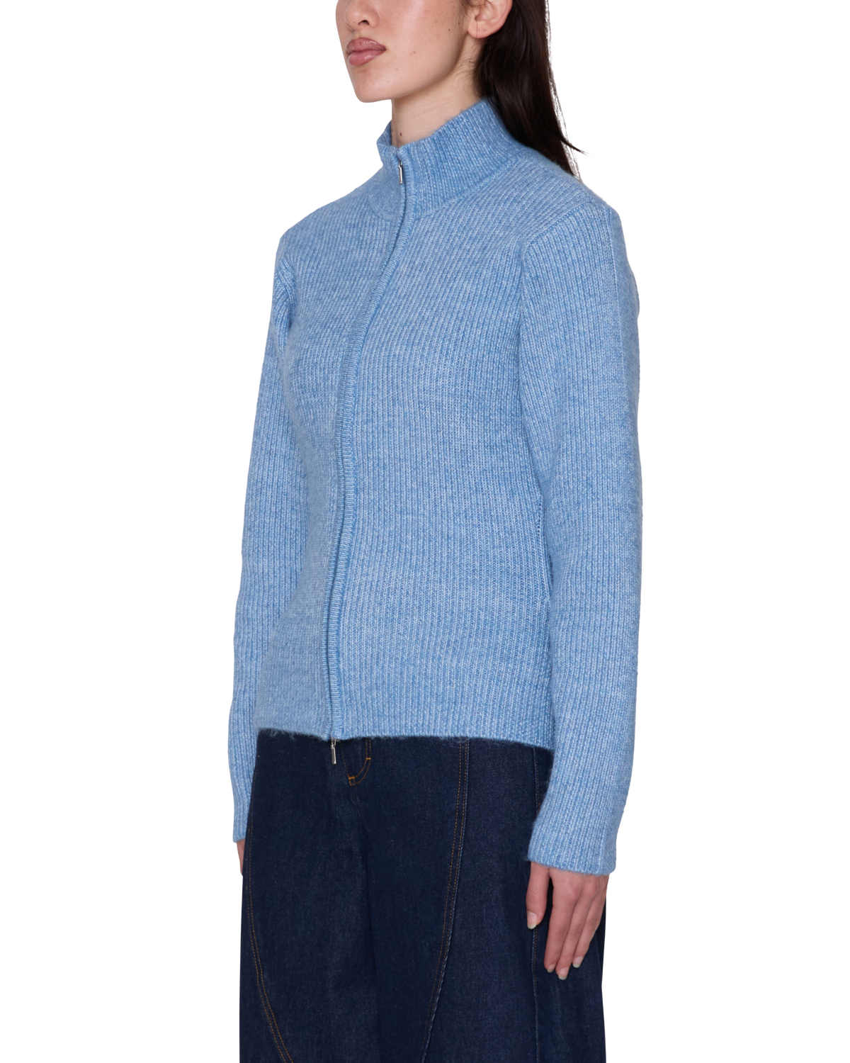 CIEL 2WAY ZIP CARDIGAN - CORONET BLUE