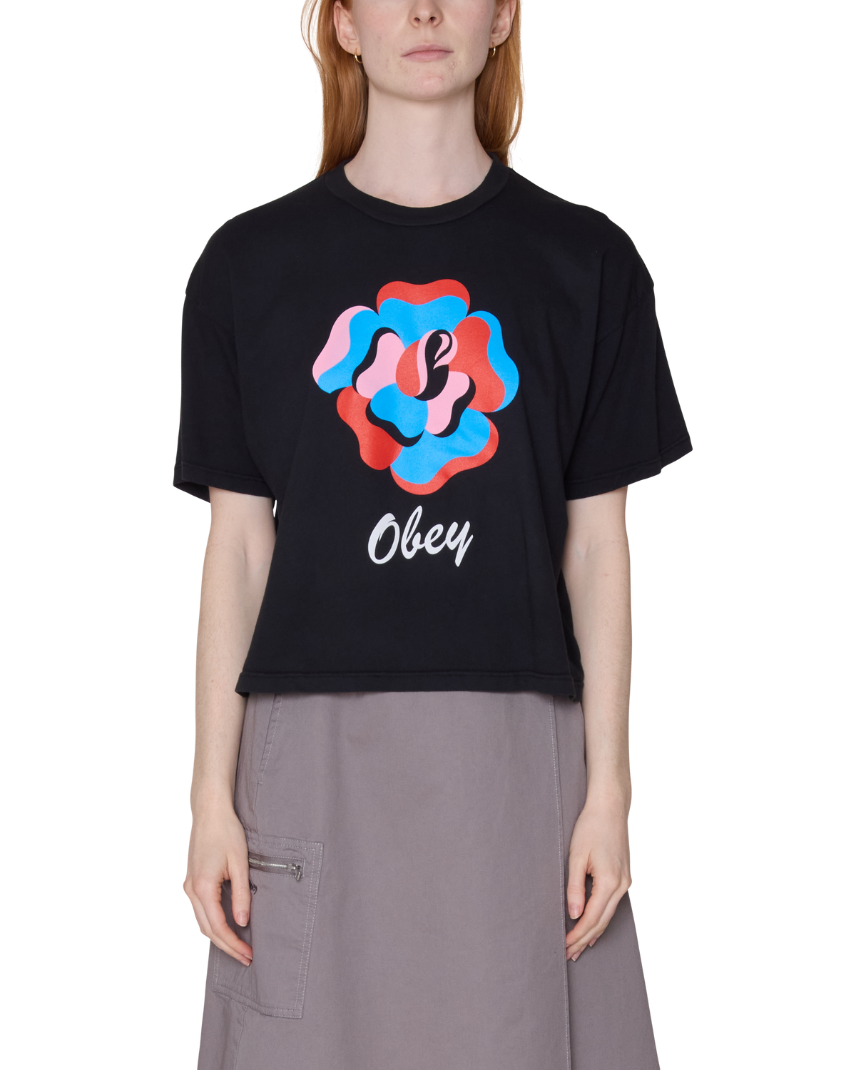 PAPER ROSE ROW T-SHIRT - DIGITAL BLACK