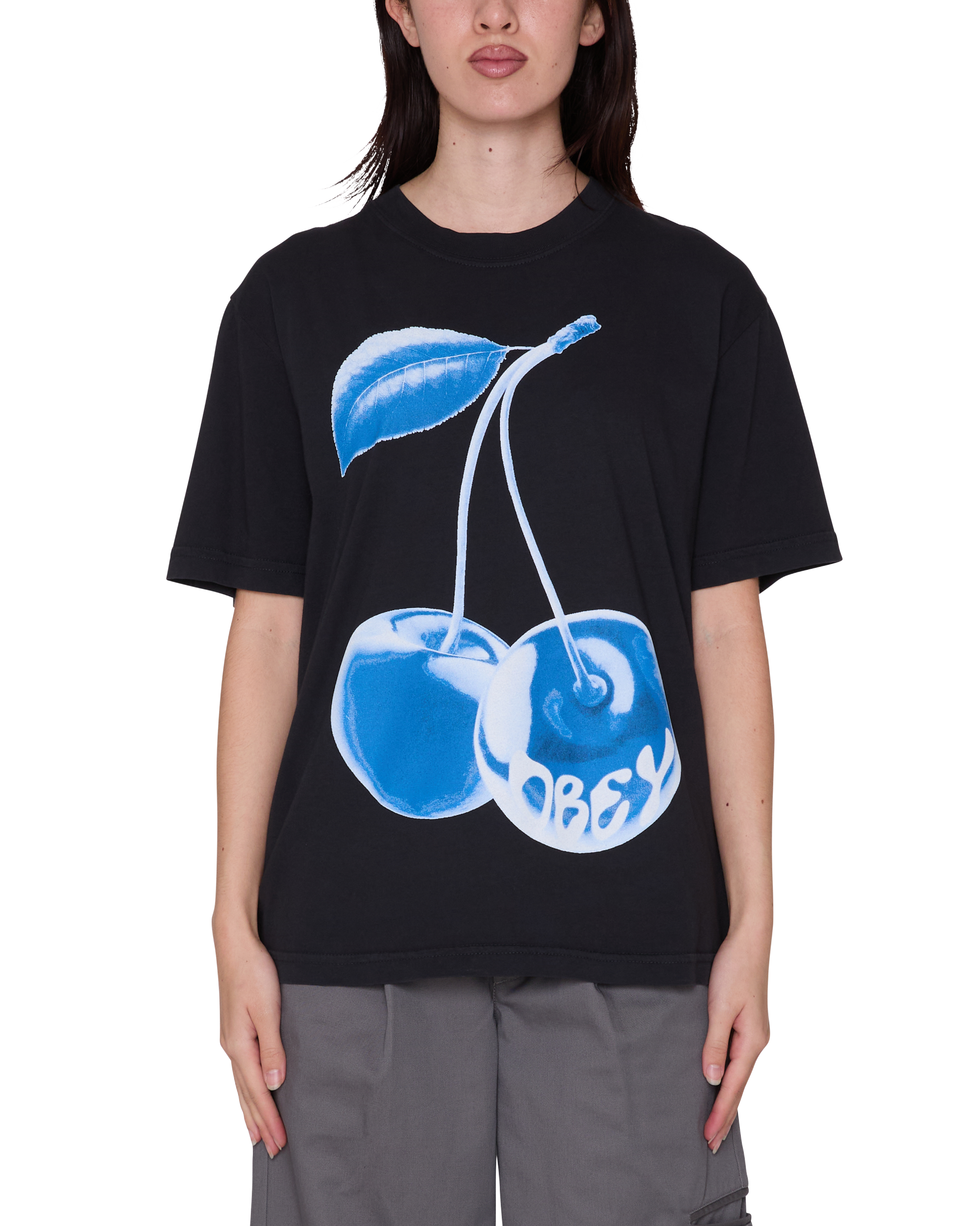BLUE CHERRY MICHELLE T-SHIRT - DIGITAL BLACK