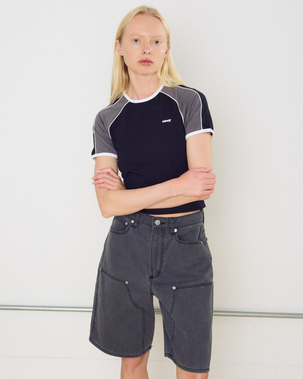 SHIFT PANEL SHORT - CHARCOAL FADED WASH