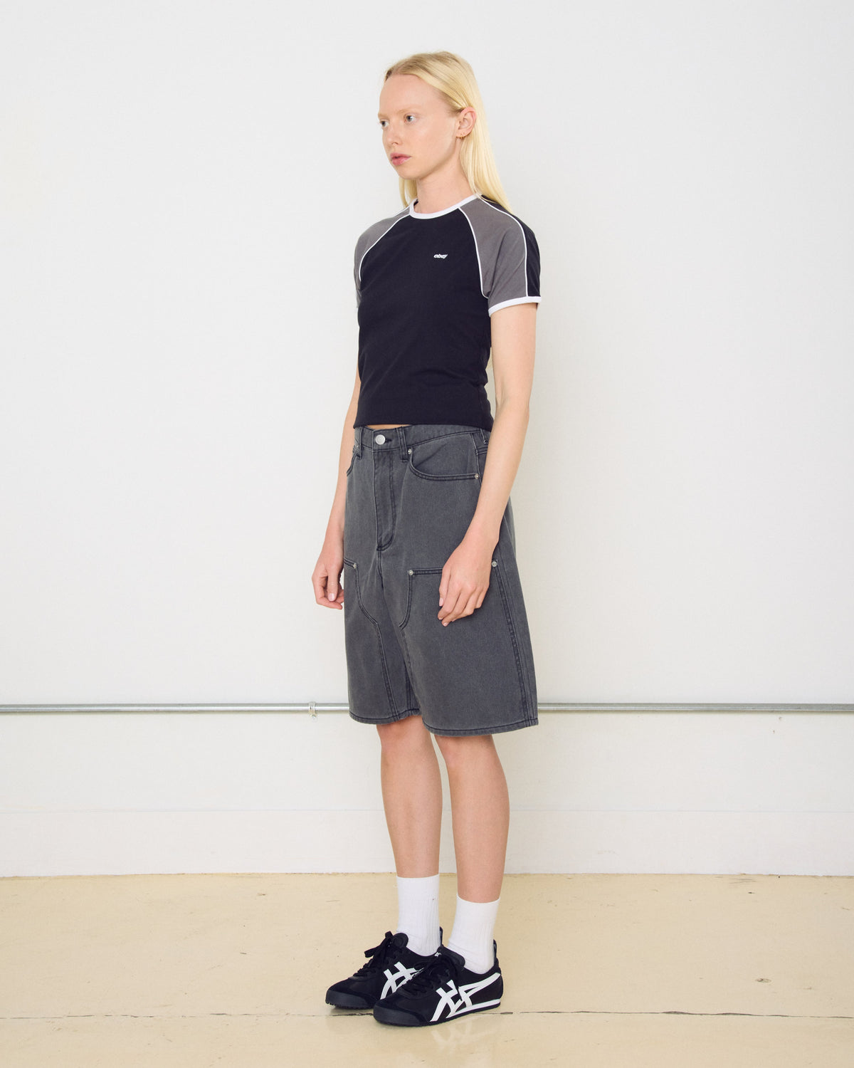 SHIFT PANEL SHORT - CHARCOAL FADED WASH