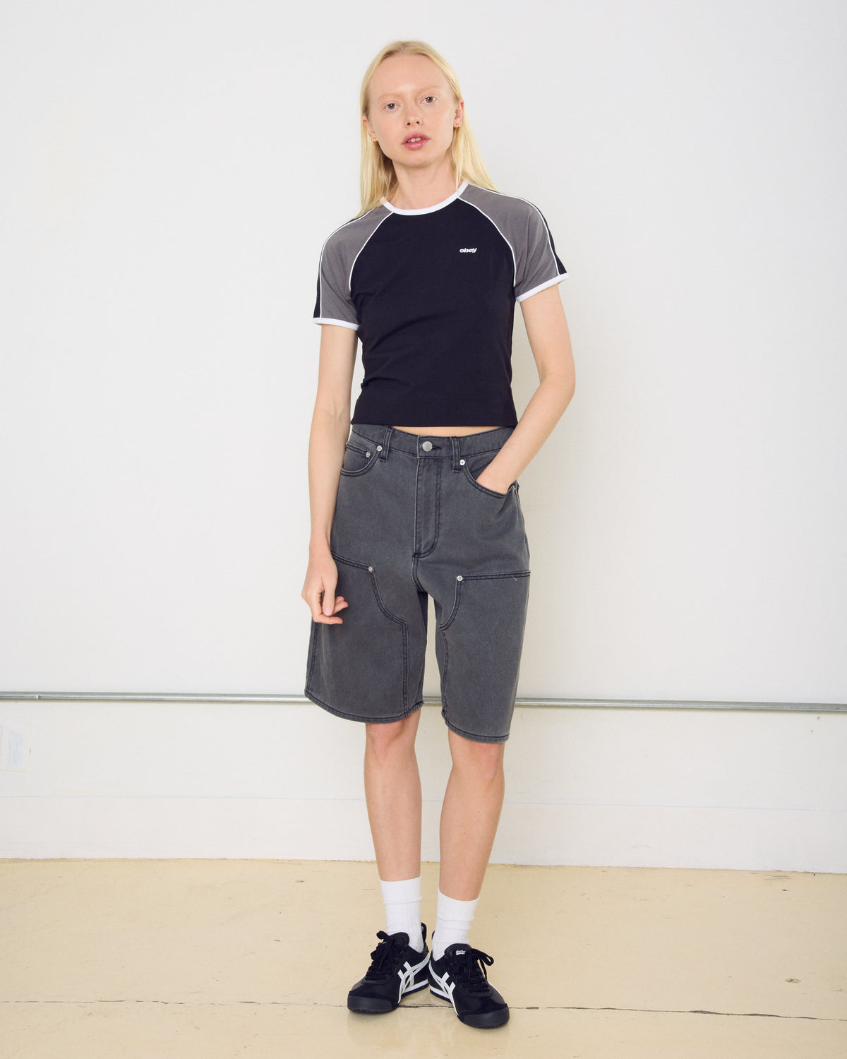 SHIFT PANEL SHORT - CHARCOAL FADED WASH