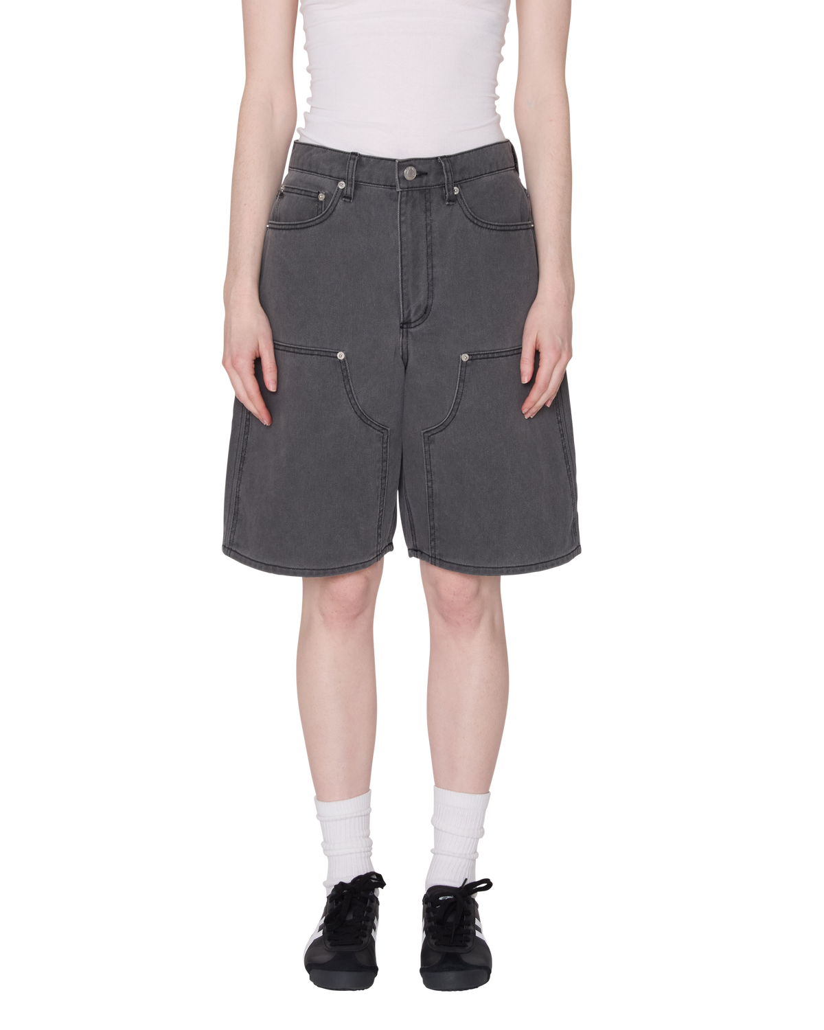 SHIFT PANEL SHORT - CHARCOAL FADED WASH