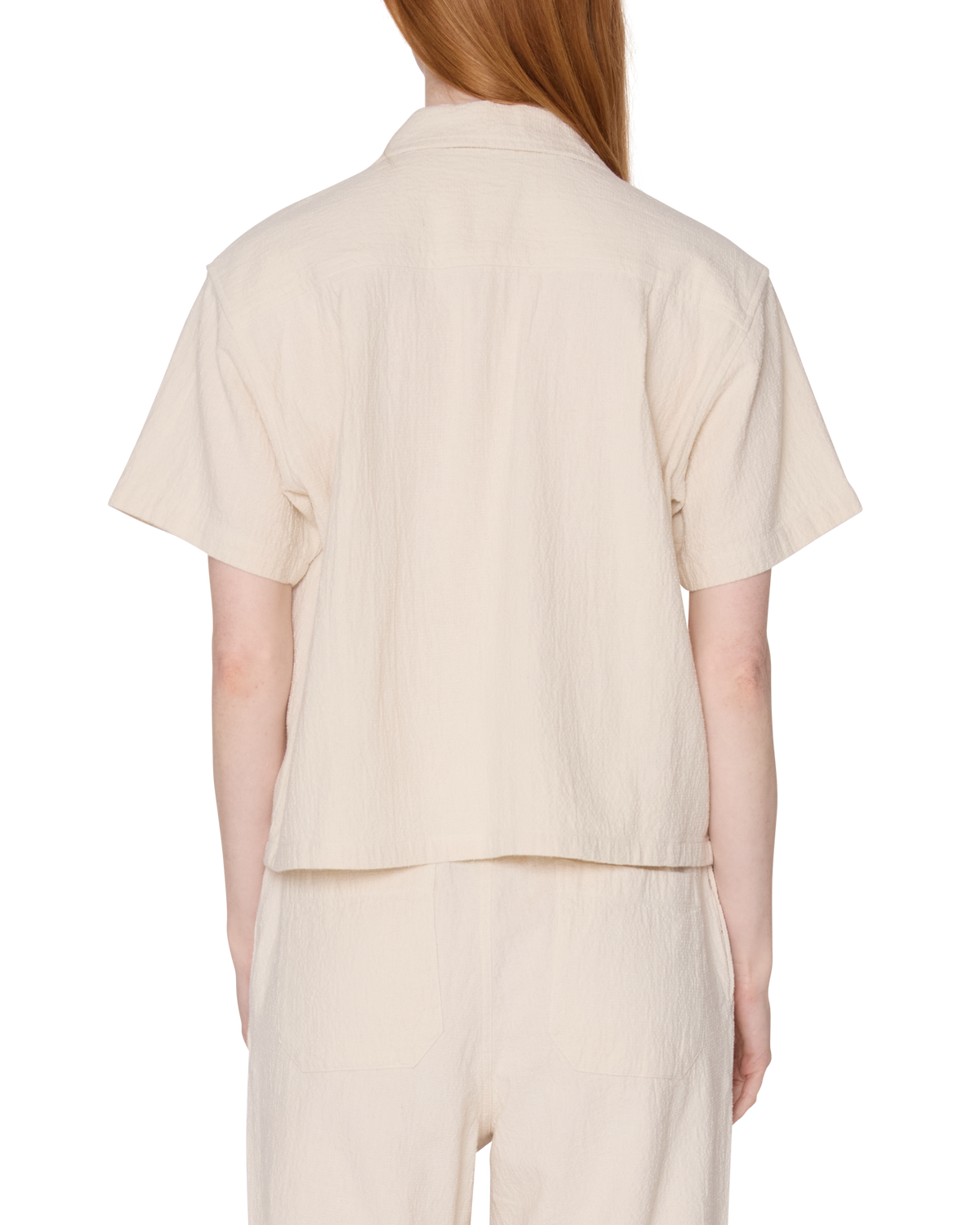 ROSES EMBELLISHED SS SHIRT - NATURAL