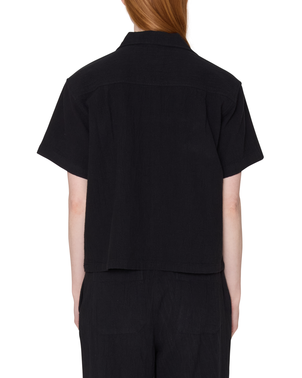 ROSES EMBELLISHED SS SHIRT - OFF BLACK