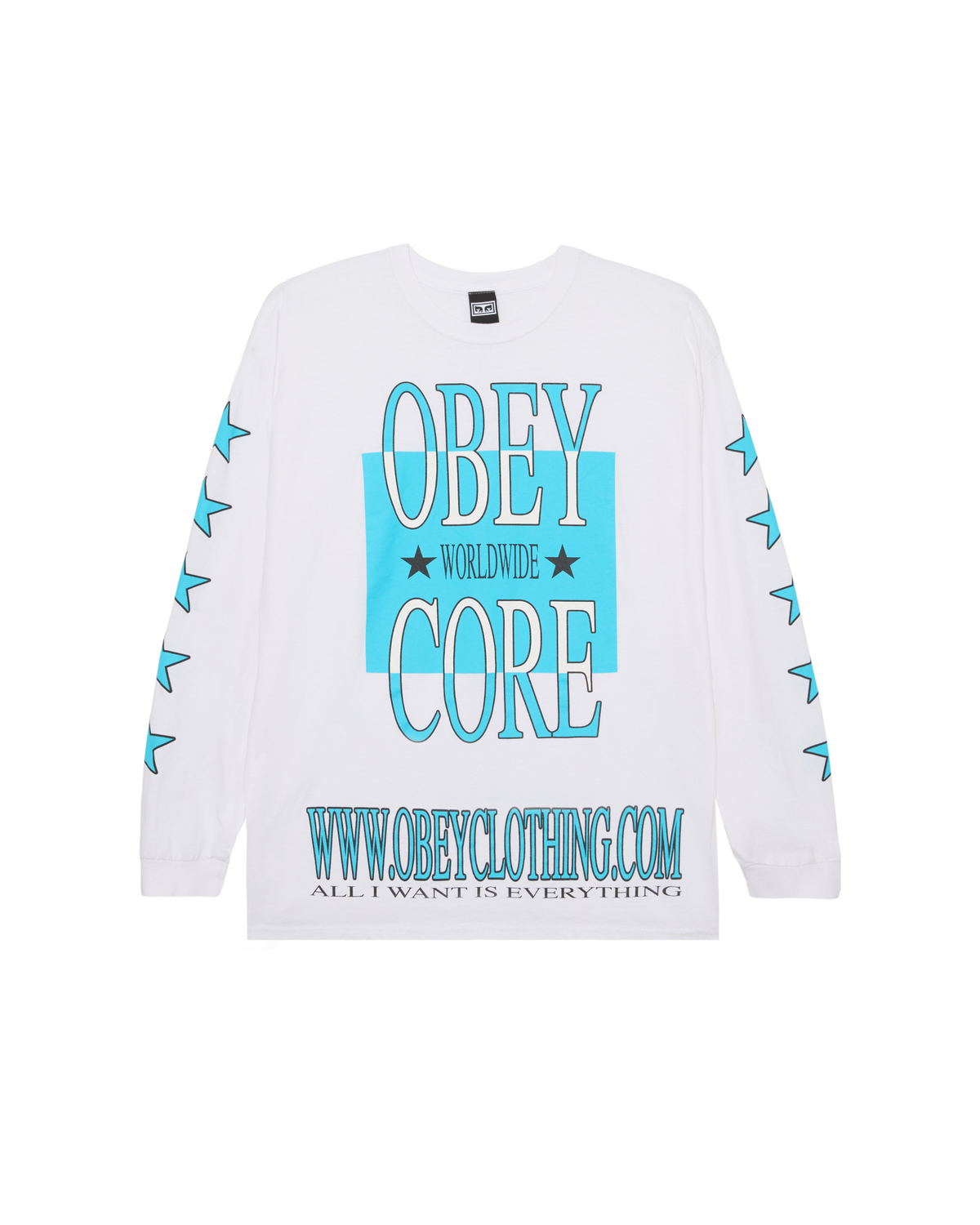 OBEY CORE LS VINTAGE T-SHIRT - WHITE
