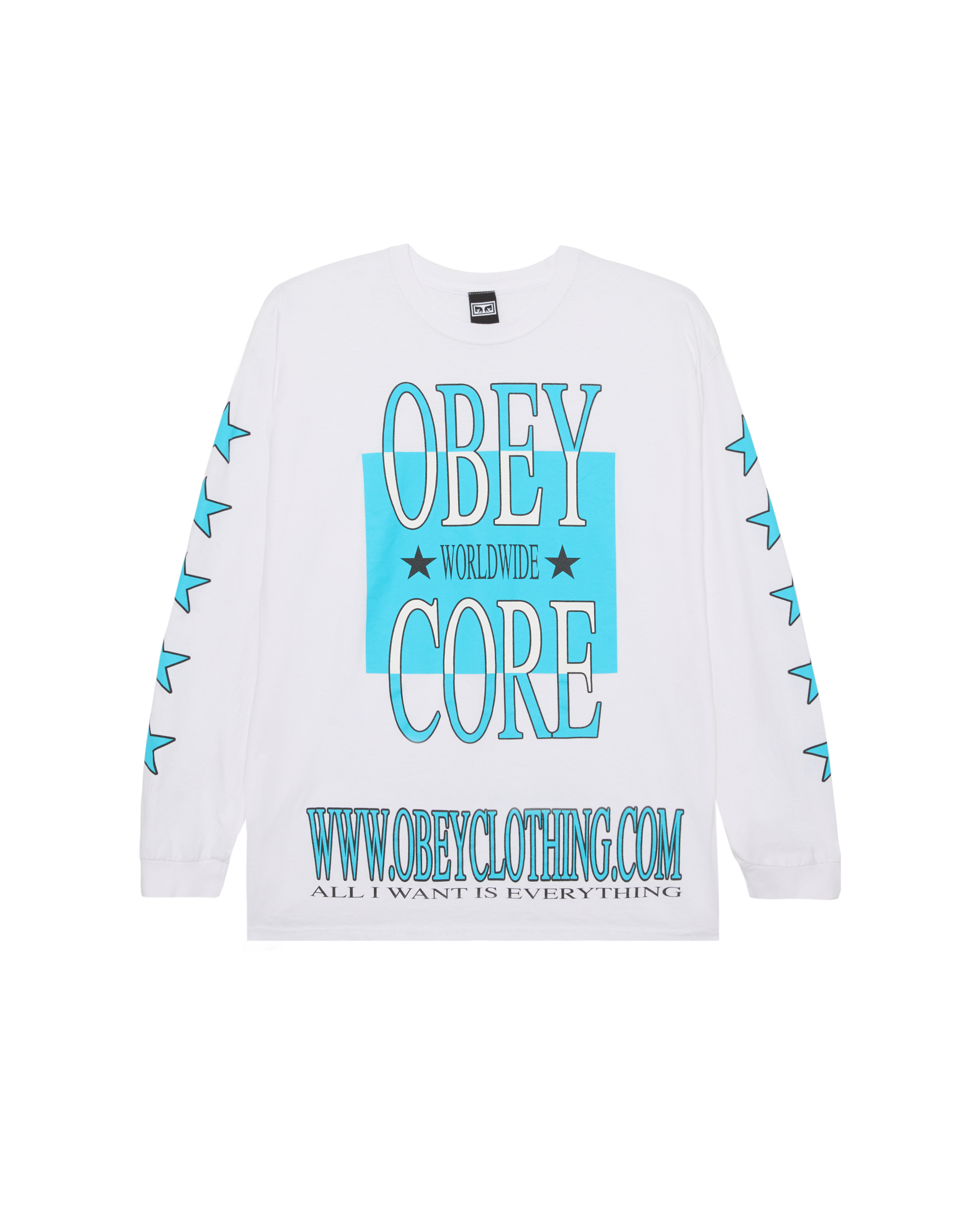 OBEY CORE LS VINTAGE T-SHIRT - WHITE