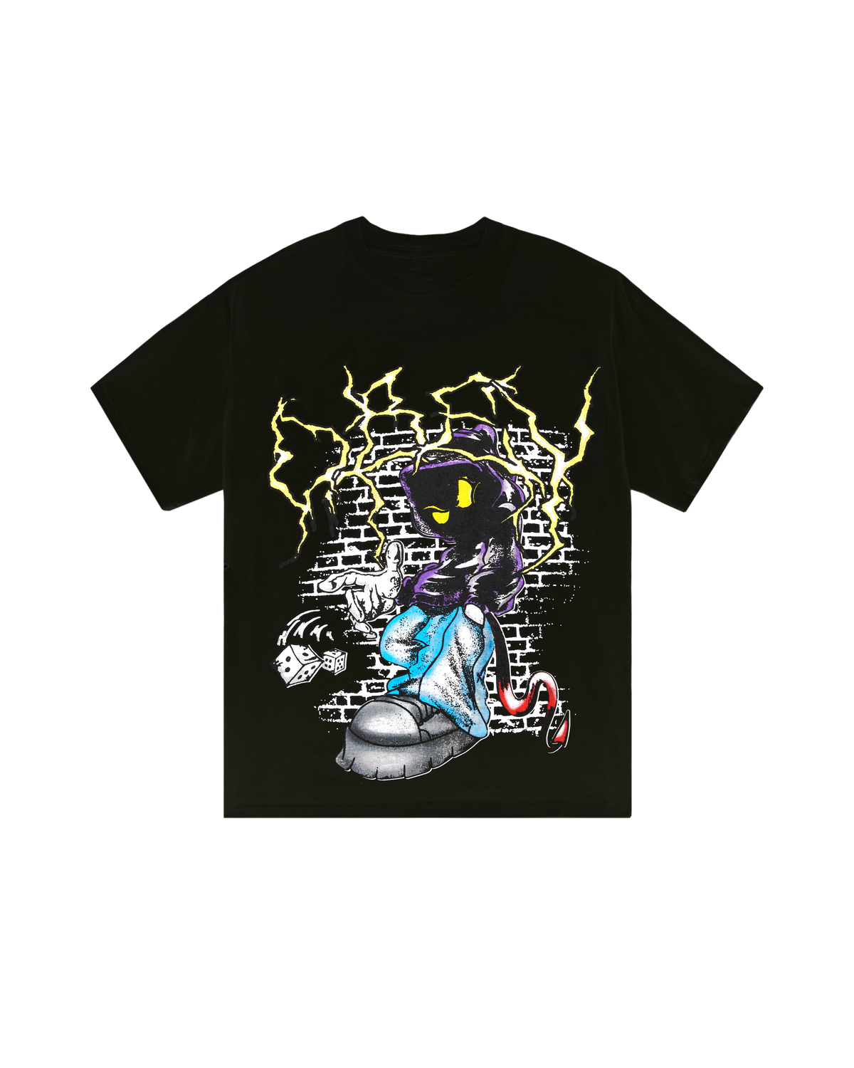 ROLL THE DICE VINTAGE T-SHIRT - BLACK