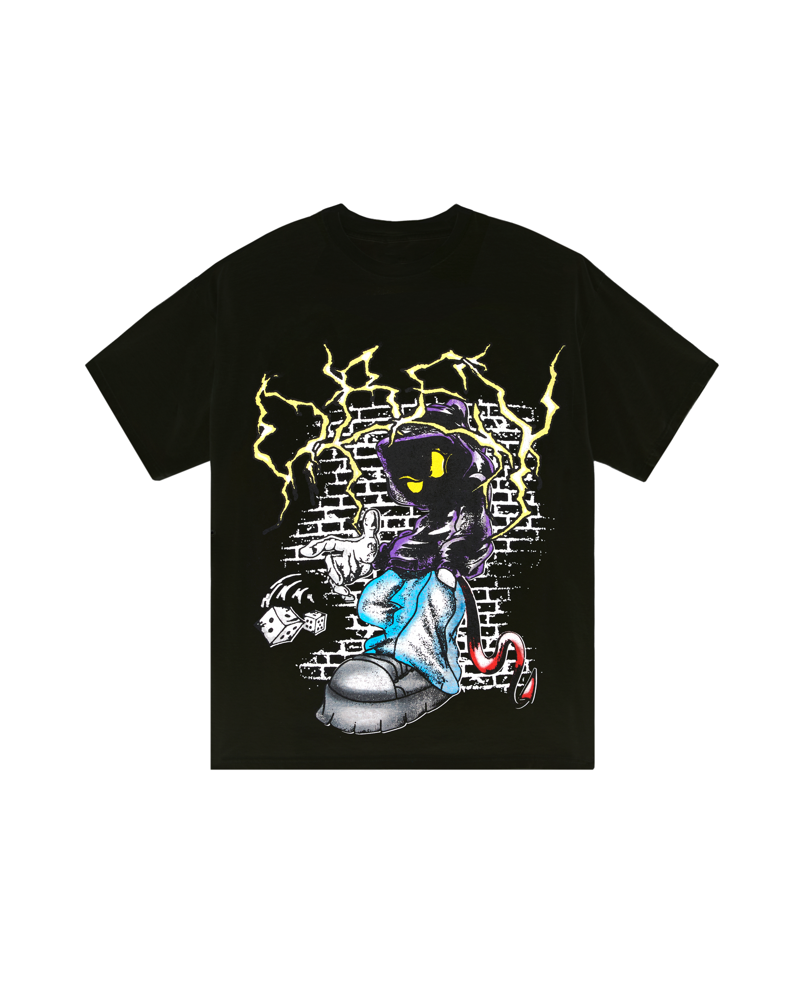 ROLL THE DICE VINTAGE T-SHIRT - BLACK