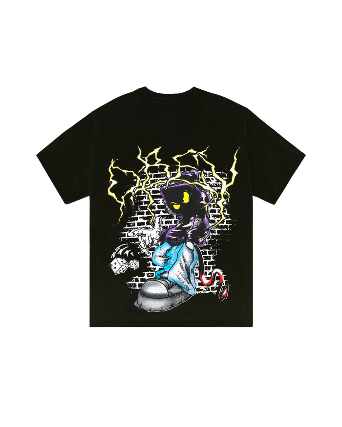 ROLL THE DICE VINTAGE T-SHIRT - BLACK