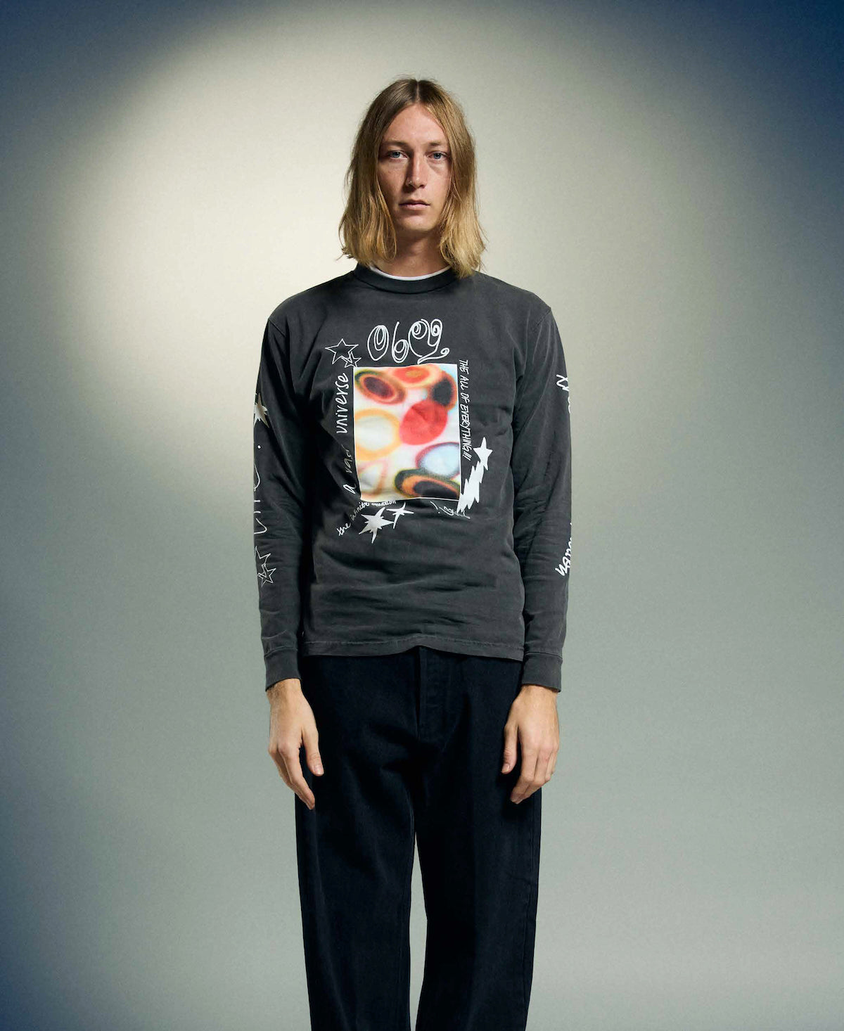 VAST UNIVERSE PIGMENT LS T-SHIRT - PIGMENT DUSTY BLACK